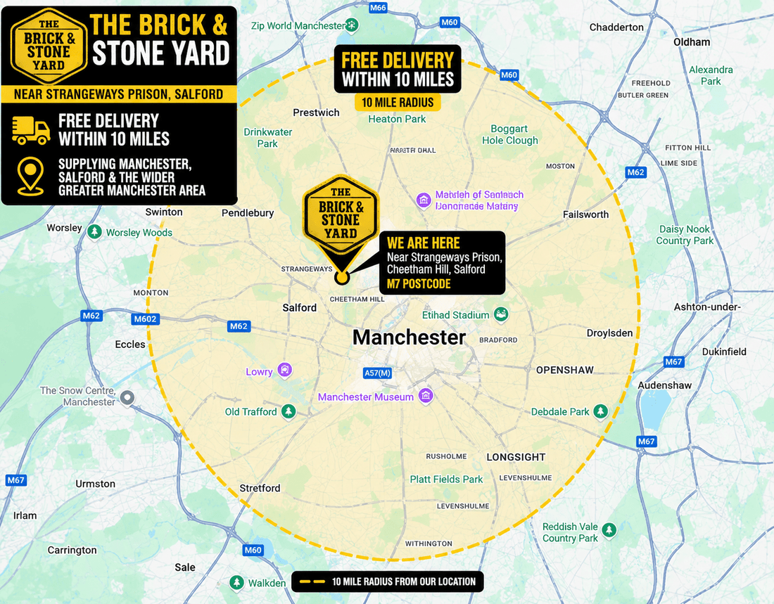 the brick & stone yard location shown on map
