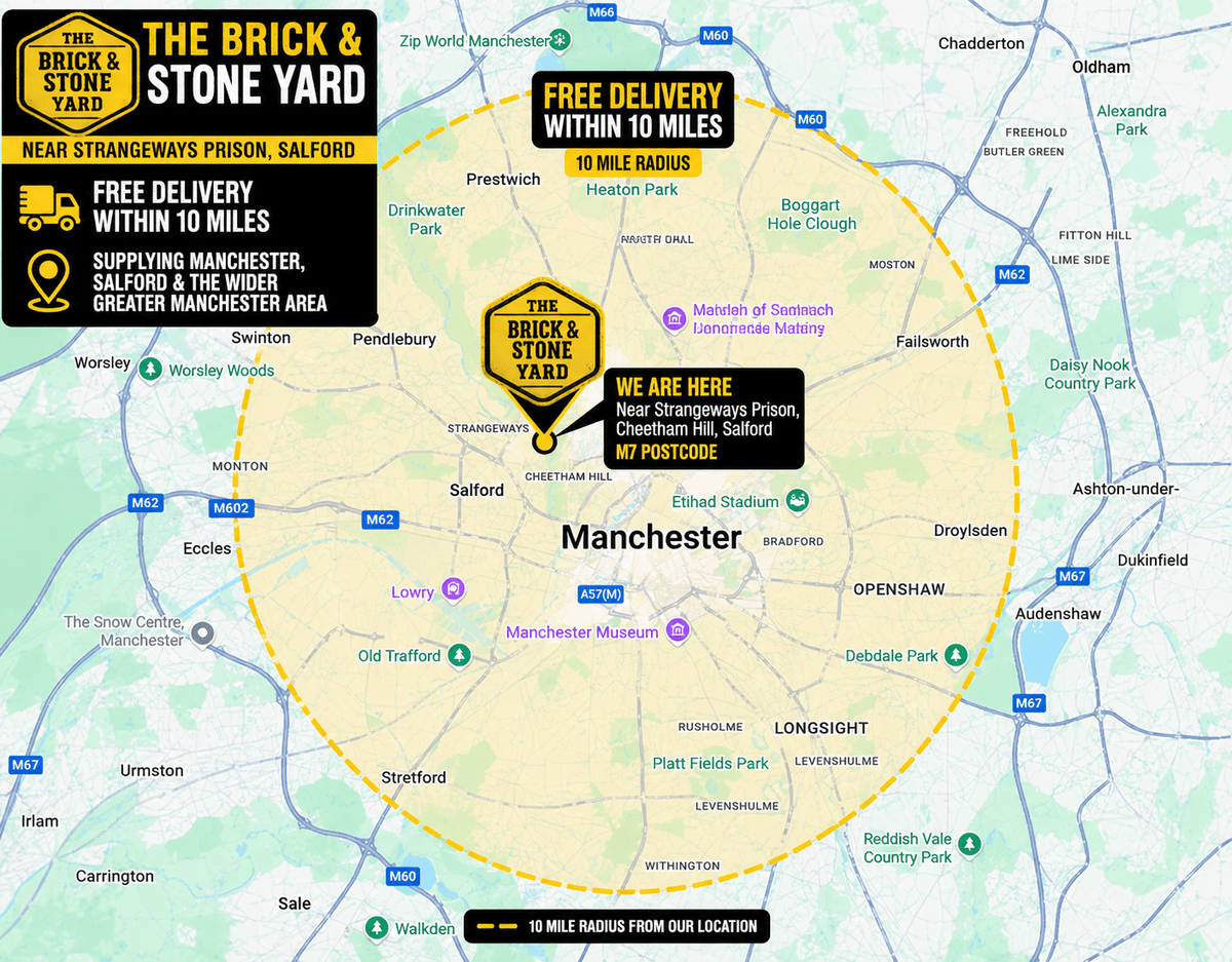 the brick & stone yard location shown on map