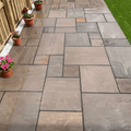 autumn brown indian sandstone paving