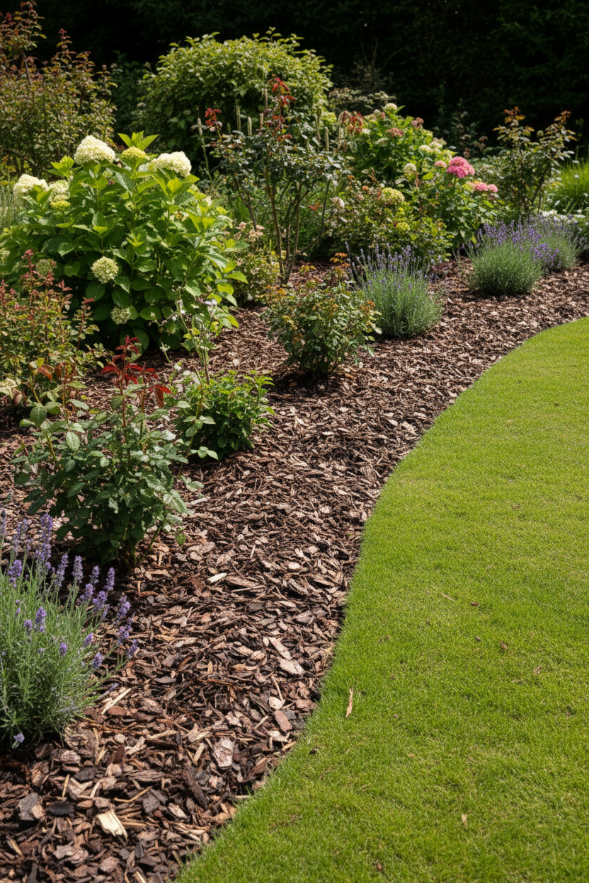 bark-mulch-chippings-in-garden-border