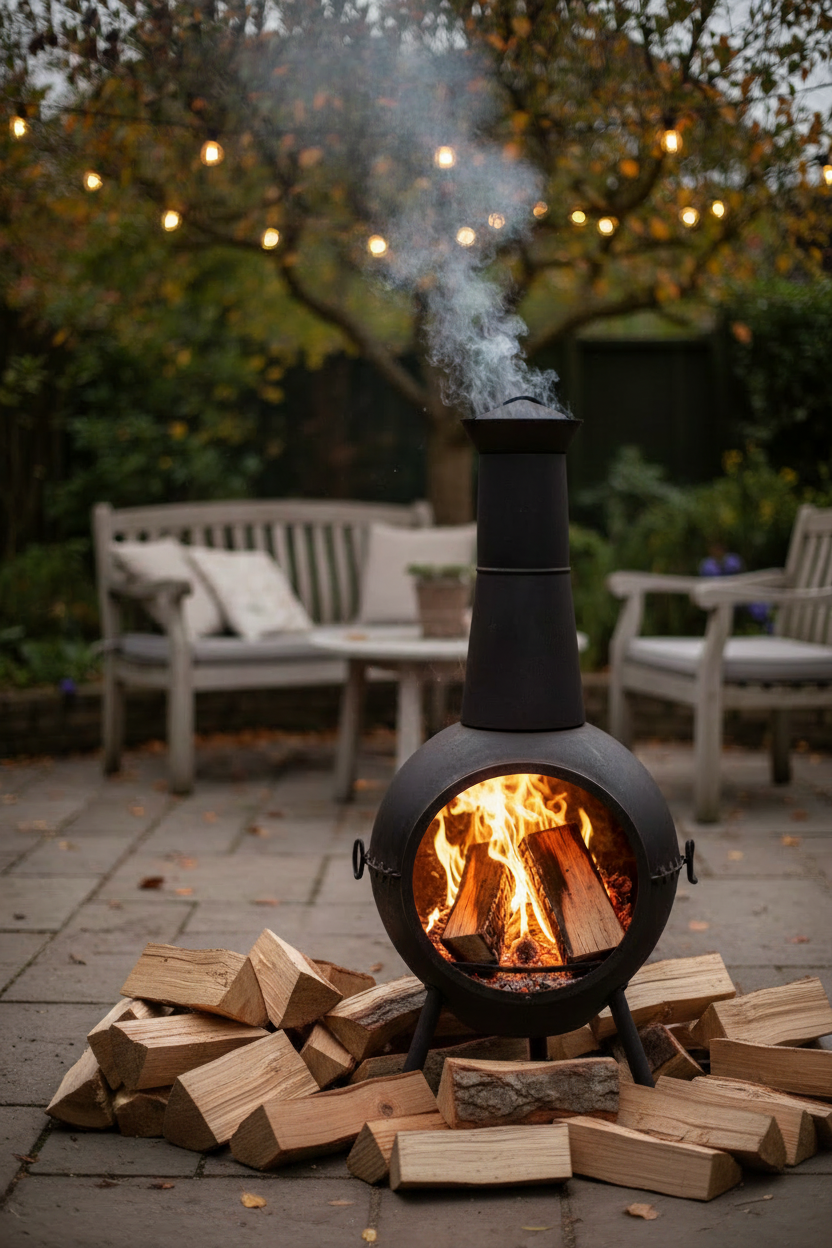 kiln-dried-logs-burning outdoors