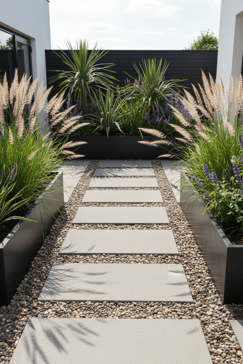 pea-gravel-modern-garden